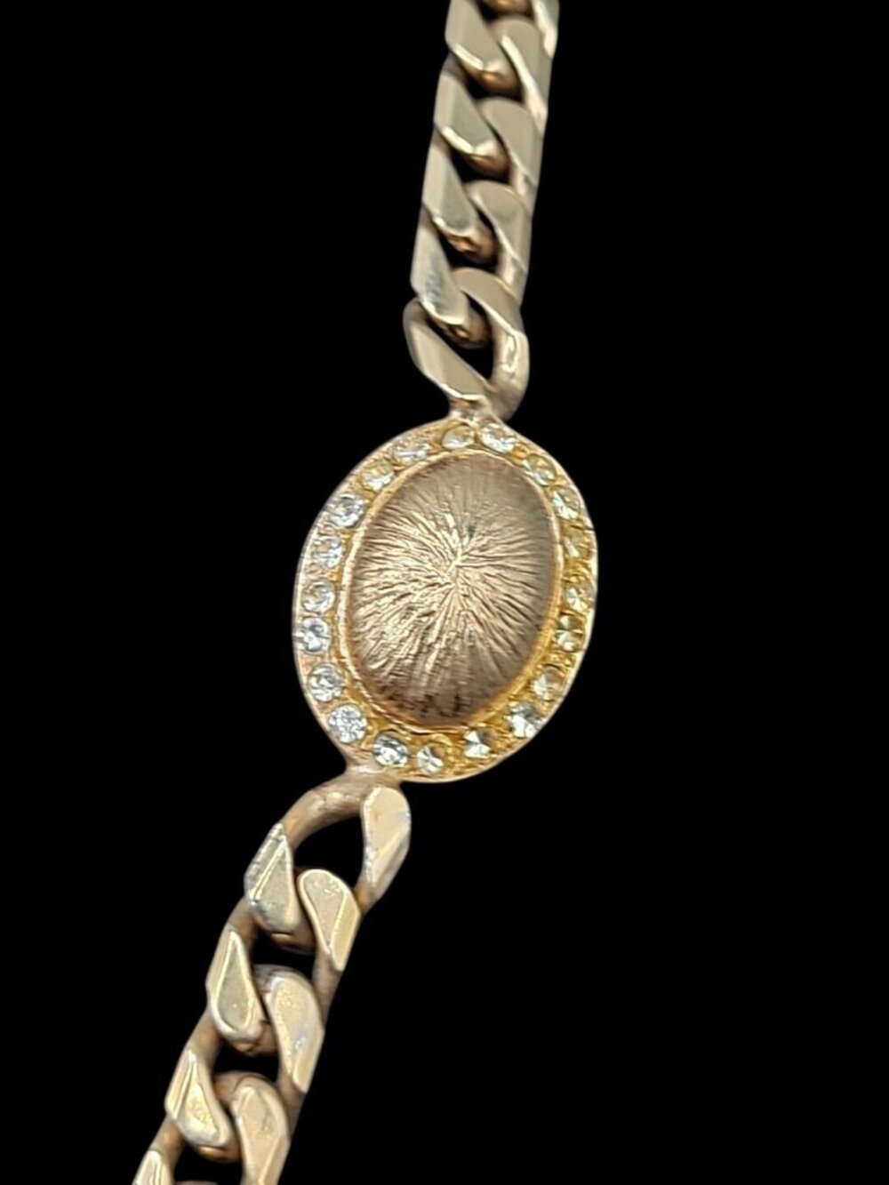 Bijoux Cascio Chunky Enamel Rhinestone Station Choker Necklace 17" Gold Tone VTG - Picture 5 of 16